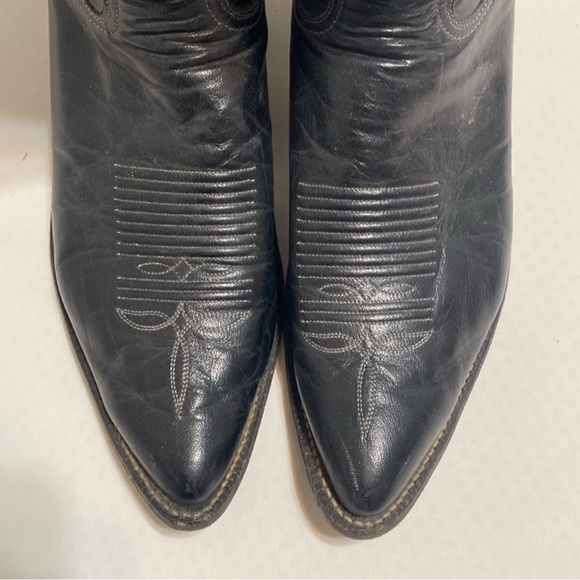 Tony Lama Men’s Black Cowboy Boots - 11B - Picture 5 of 8